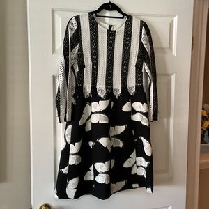 Black and White Patterned Dress
